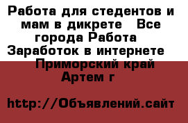 Работа для стедентов и мам в дикрете - Все города Работа » Заработок в интернете   . Приморский край,Артем г.